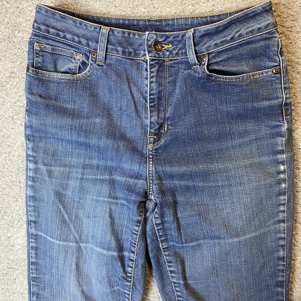 LL Bean Womens Classic Fit Boot Cut Jeans Size 8 MT Blue Stretch Country Cowgirl - Picture 3 of 16